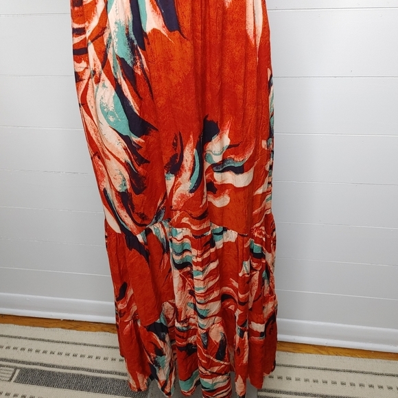 Anthropologie Red and Blue Midi Dress - Picture 5 of 14